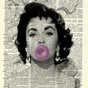 Elizabeth Taylor Vintage Dictionary Art Print, Picture, Upcycled ...