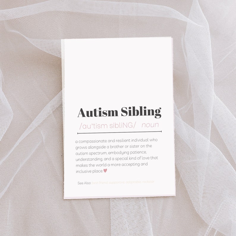 Autism Sibling Definition Art Print | Neurodiversity Hero (digital ...