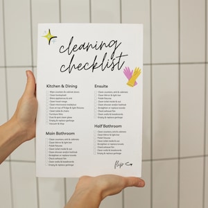 Professional EDITABLE Cleaning Checklist | Printable | Airbnb | Vacation Rental Property Cleaning Guide For Hosts | House Guests |Deep Clean