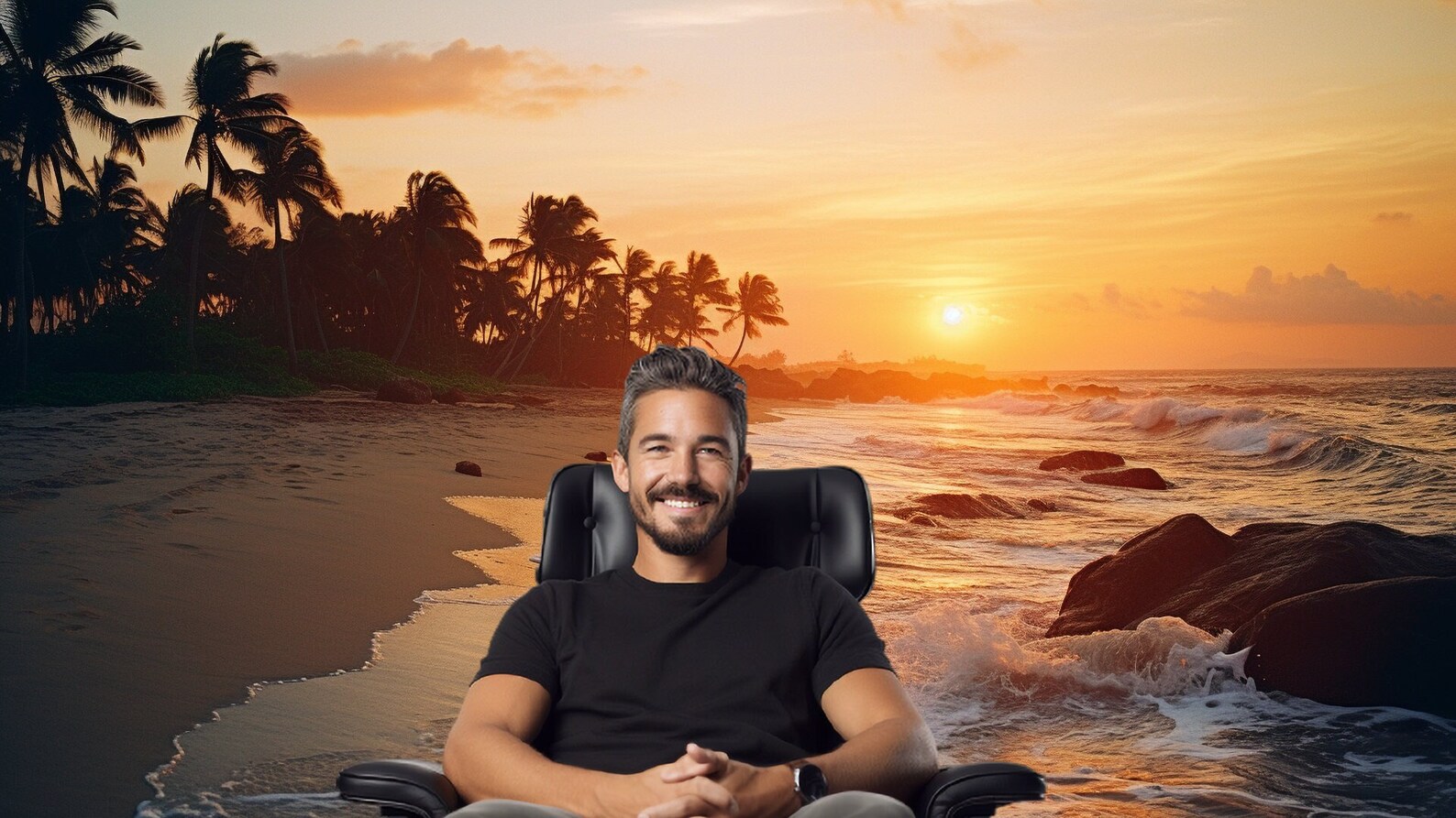 Zoom Virtual Backgrounds Tropical Beach Sunset Backdrop Office 