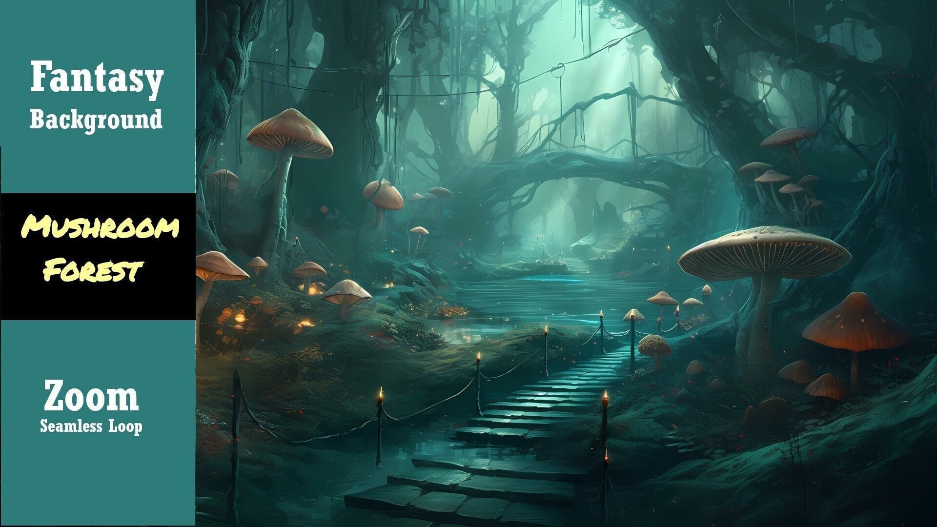 Zoom Virtual Backgrounds Mushroom Forest Backdrop Office Background