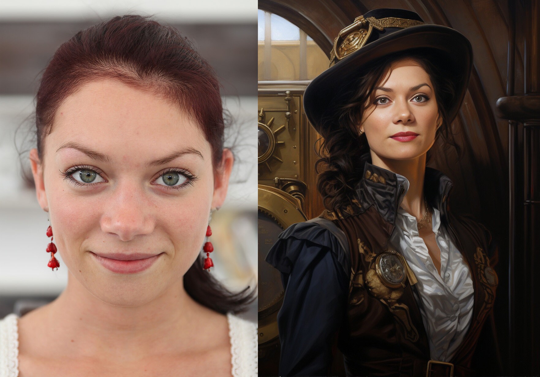 Steampunk Portrait, Custom Portrait from Photo, Personalized Portrait, AI Portrait