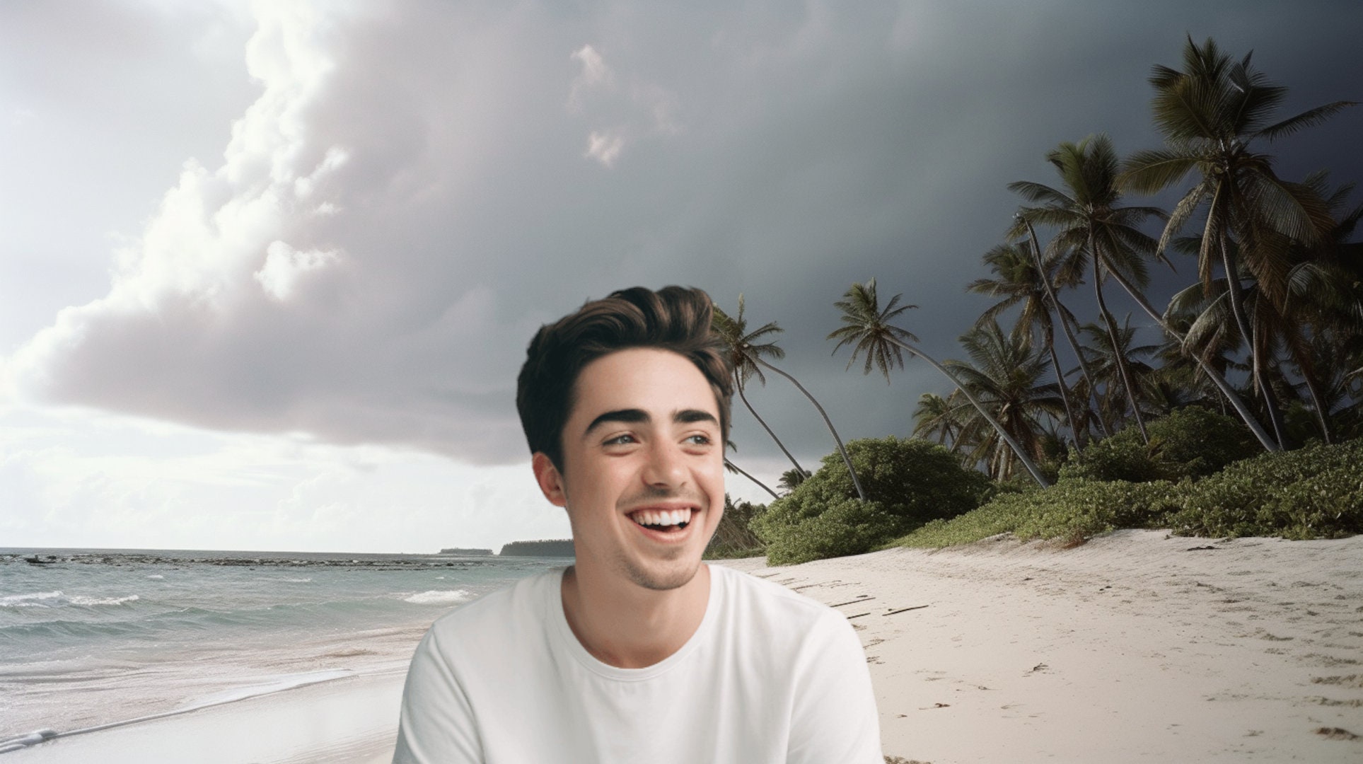 Zoom Virtual Backgrounds Stormy Tropical Beach Backdrop - Etsy Canada