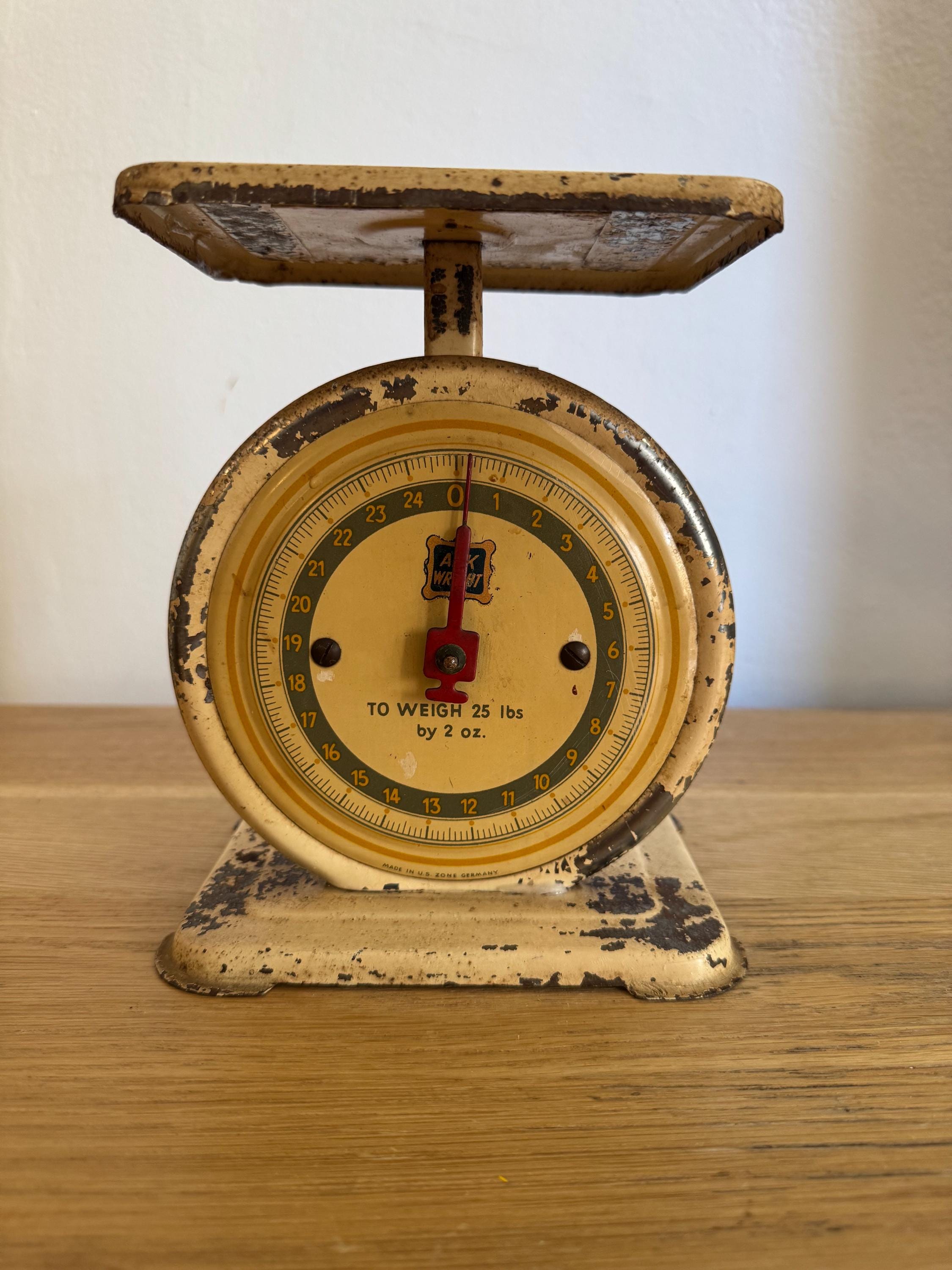 Vintage Ark Wright 25 Lb. / 2 Oz. Kitchen Scale , Collector Rare