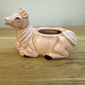 Vintage Kenmar cow shaped sugar bowl without lid , small planter for succulents
