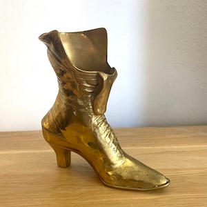 Vintage Brass Victorian Boot/ Shoe Planter/Figurine,Home Decor,Room accent