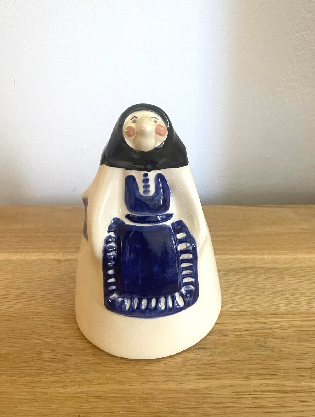Vintage Ceramic Kitchen Witch , Baba Yaga Utensil Holder,blue and White ...