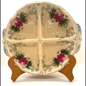 Nove Rose Bahl Pottery Vintage Divided Serving Dish