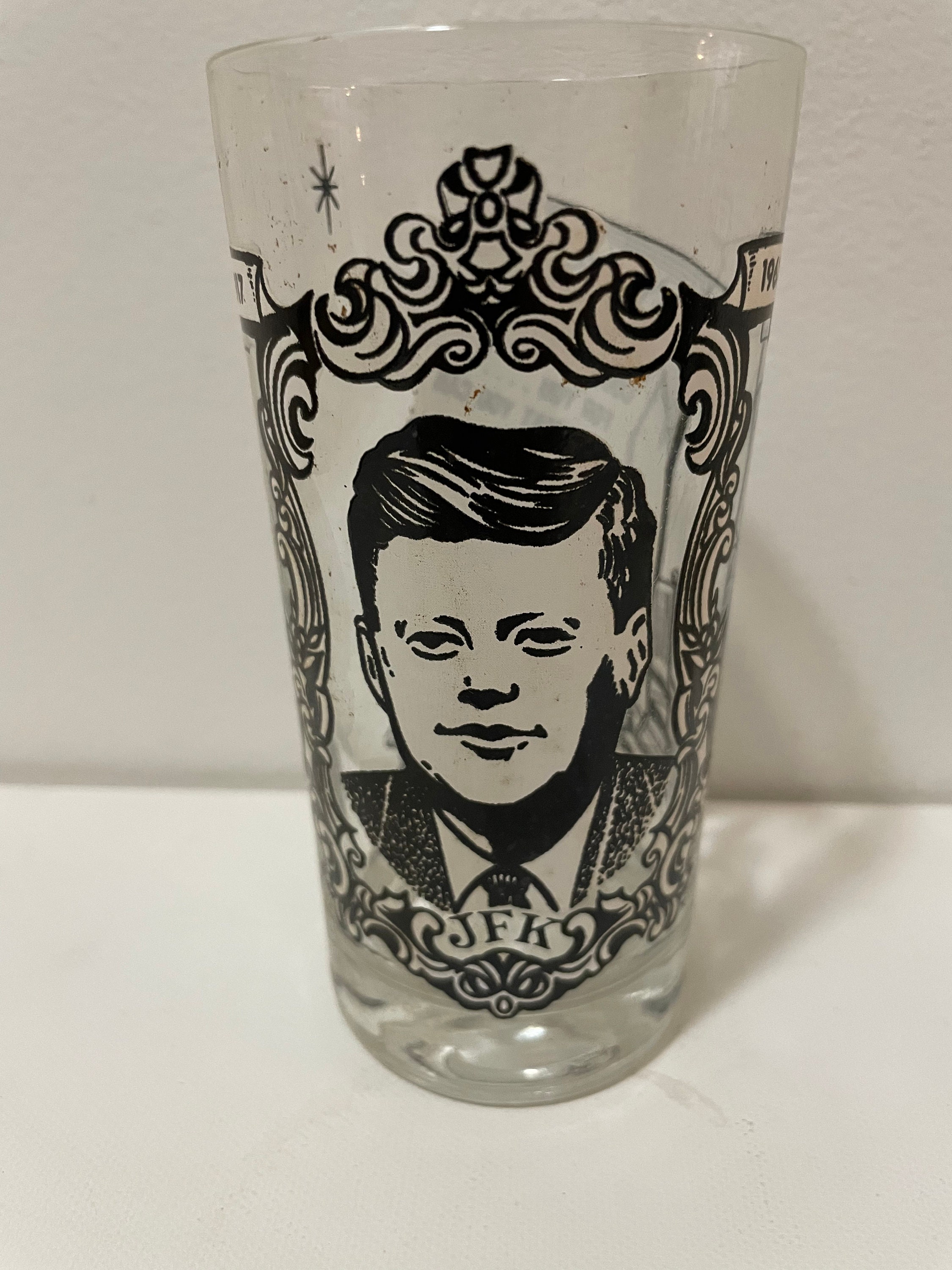 Amtsfield John F. Kennedy Flat Tumblers/ Drinking Glasses. Vintage