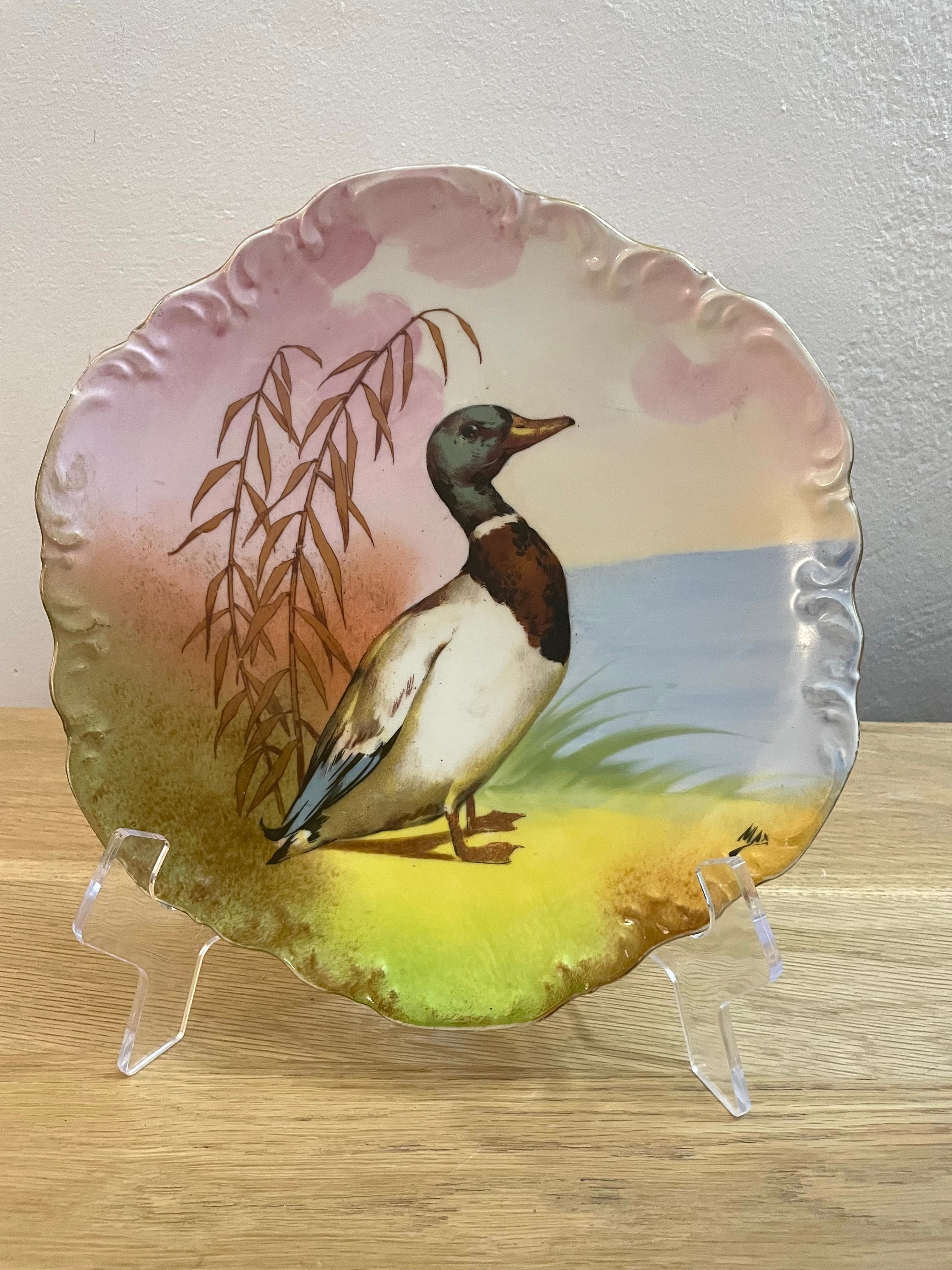 Vintage Hand Painted Limoges Duck / Game Bird , Signed by Artist