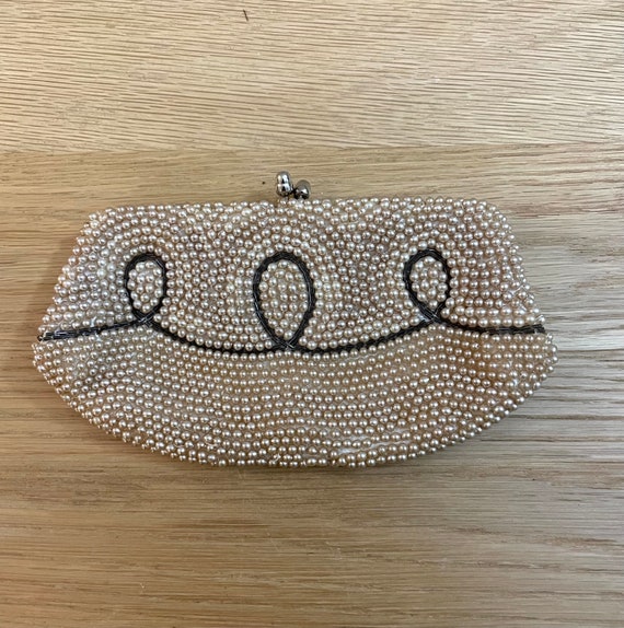 La Regale Purse Gold Beaded Clutch 80s