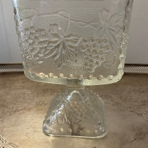 Vintage Glass Pedestal Candy Dish