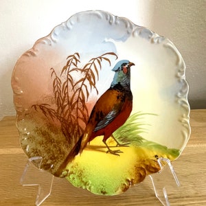 Vintage Hand Painted Limoges Plate, pheasant ,signed by Artist Max