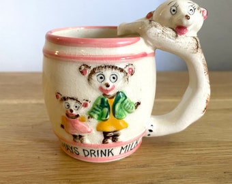 Adorable nounours Drink Milk gobelet pour enfants, mug