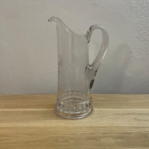 Vintage Ripley &Co. Etched Glass Pitcher , Leaf Design