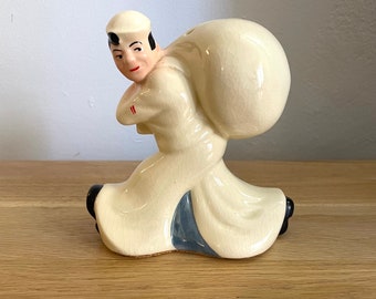 Vintage I Am A Sailor Boy Ceramic Hand Painted Coin Bank With
