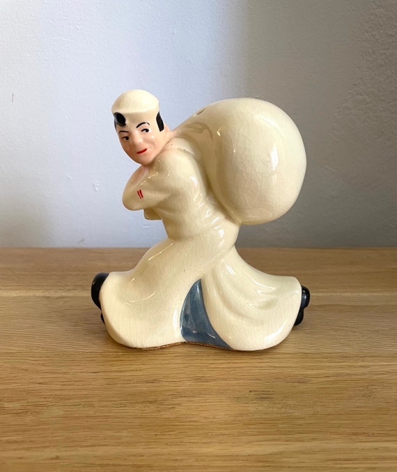 Vintage Ceramic Navy Man Coin Advertising Bank (Seaman’s Bank for Savings)