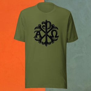 Large Chi Rho Tee - Traditional Catholic Men, Catholic Gifts, Catholic Apparel, Catholic Clothing, Catholic Men&#39;s Shirt