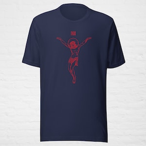 Maglietta INRI - Uomini cattolici tradizionali, regali cattolici, abbigliamento cattolico, abbigliamento cattolico, camicia da uomo cattolica