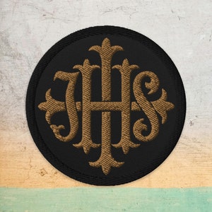 Embroidered IHS Patch - Traditional Catholic Men, Catholic Gifts, Catholic Apparel, Catholic Patch