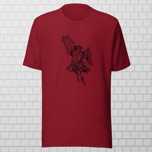 Saint Michael Tee - Traditional Catholic Men, Catholic Gifts, Catholic Apparel, Catholic Clothing, Catholic Men&#39;s Shirt