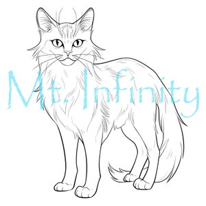 Cat Icon Base Digital Download Lineart Make Your (Download Now) 