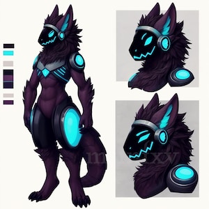 EXCLUSIVE Protogen Adopt: Sylas, Fursona Adopt Reference Sheet, Limited Edition Furry OC, Fantasy Roleplay, Instant Download, Wolf, Cat