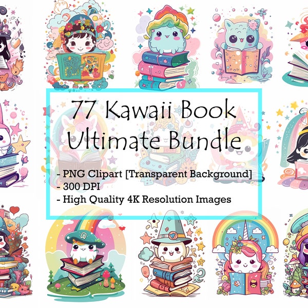 Cute Book Clipart Bundle, Colorful Book Clipart, Magic Book PNG, Occult Book PNG, Magical Book Clipart, Colorful Book PNG Download, Digital