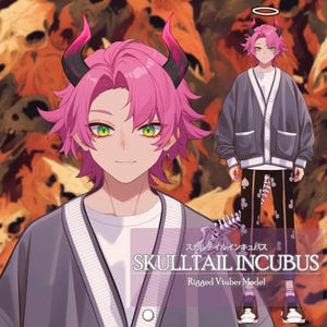 Succubus Vtuber Model, Live2D Premade Male Vtuber Model,PNGTuber,Cute, Fox,Cat,Chibi,Demon,Oni,Furry,Rigged,Instant Download,Commercial Use