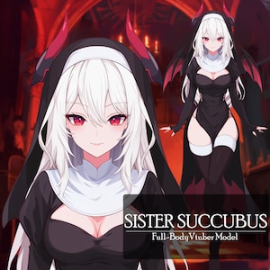 Succubus Vtuber, Premade Vtuber Model, Rigged Vtuber, Demon Girl Vtuber, Female Vtuber - Instant Download For Vtube Studio - Commercial Use
