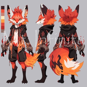Fursona Adopt Limited Edition: Asta - Furry OC Adoption, Furry Adopt Reference Sheet, Fantasy Roleplay, Protogen Furry, Instant Download,Fox