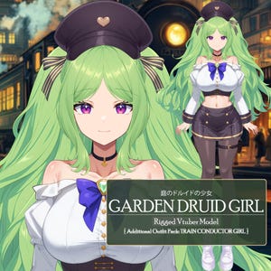 Vtuber: Garden Druid Girl - Extra Outfit Toggle Pack, Live2D Rigged Premade Vtuber Model,Cute,Fox,Cat,Chibi,Instant Download,Commercial Use