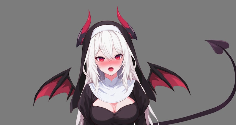 Succubus Vtuber, Premade Vtuber Model, Rigged Vtuber, Demon Girl Vtuber, Female Vtuber - Instant Download For Vtube Studio - Commercial Use image 7