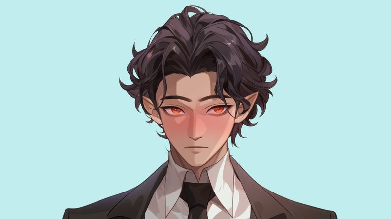 Puede incluir: Un hombre con cabello oscuro y ojos rojos lleva un traje negro y una camisa blanca con una corbata negra. Tiene una expresi&oacute;n seria en su rostro.