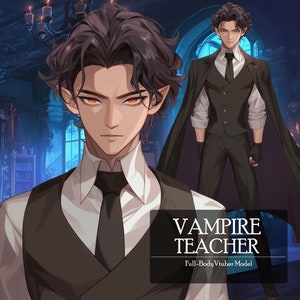 Vampire Vtuber, Premade Vtuber Model, Rigged Vtuber, Demon Boy Vtuber, Male Vtuber - Instant Download For Vtube Studio - Commercial Use