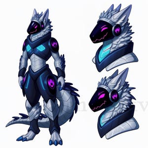 EXCLUSIVE Protogen Adopt, Fursona Adopt Reference Sheet, Limited Edition Furry OC, Fantasy Roleplay, Instant Download, Dragon, Scalie, Cute