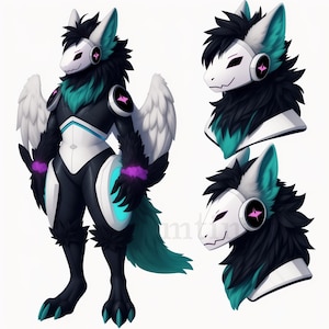 EXCLUSIVE Protogen Adopt: Null, Fursona Adopt Reference Sheet, Limited Edition Furry OC, Fantasy Roleplay, Instant Download, Wolf, Cat