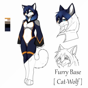 Furry Base Reference Sheet: Instant Download, OC Reference Sheet, Transparent Background, PNG Format, Fursona Adopt, Furry Lineart