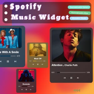 Spotify Music widget  - Customizable Widget for Twitch/YouTube stream - OBS streamElements , Animated Song Player , Stream widget Overlay