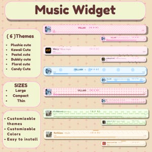 Twitch Widget - Spotify Music widget Twitch / Stream Overlay for Twitch/YouTube stream - OBS streamElements , Vtuber Assets