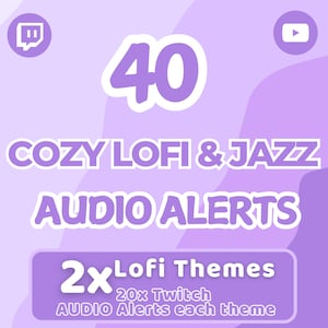 40x Twitch Sound Alerts - Cozy Sound Alerts Jazz Sound Alerts - Perfect for Notifications Sound, Transitions Sound, Sound for Twitch/YouTube