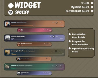 Widget de transmisión de música animada: Reproductor de canciones Lo-Fi (Descarga digital, instrucciones en PDF)