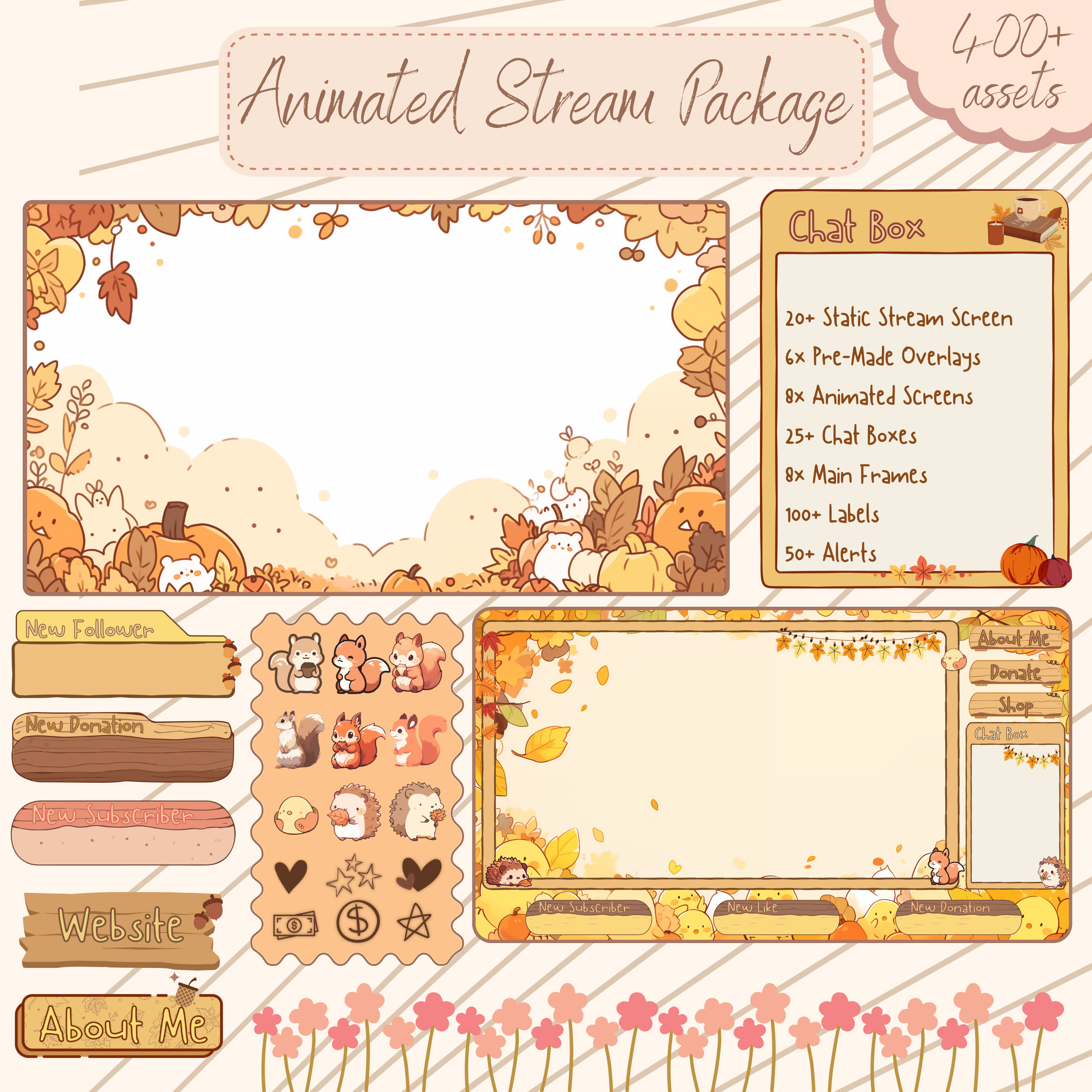 Autumn Twitch Stream Overlay Package: Animated Fall Theme - Etsy