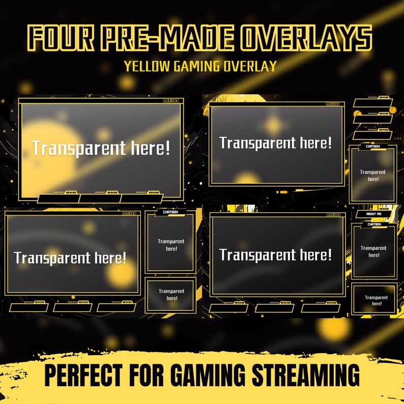 Yellow Gaming Twitch Overlay Stream Package ,twitch Streamer Pack ...