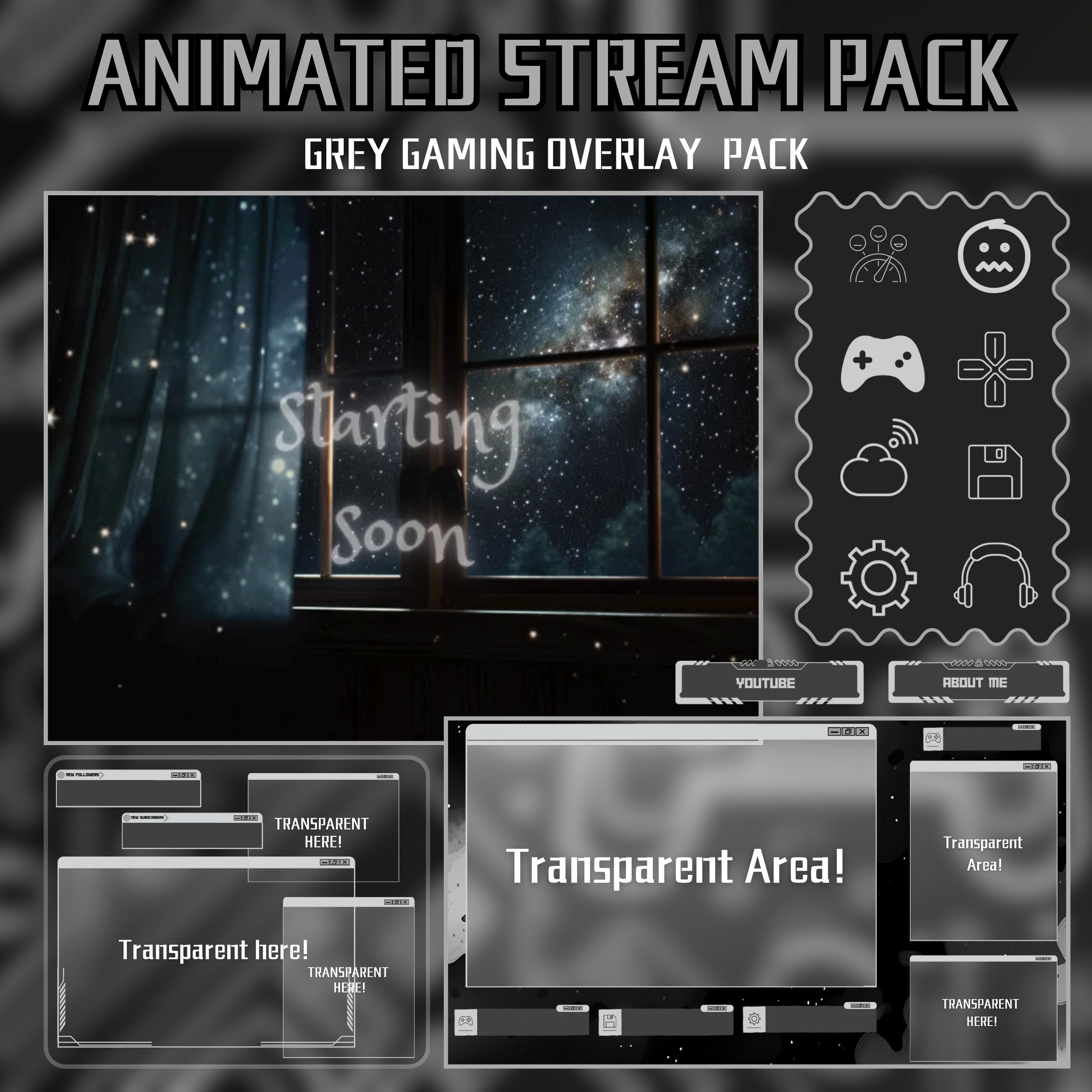 Streamer Overtlay Twitch Overlay Gaming Streamer Package ,vtuber Gaming Stream Overlay ...