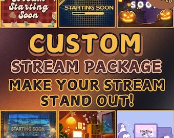 Custom Animated Twitch Overlay Package, VTuber Stream Commission, OBS Alerts, Screens, Panels, Emotes, Badges