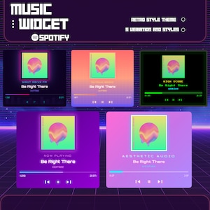 Spotify widget - Retro themed Spotify Music Widget Twitch /YouTube/KICK Stream - Spotify music player, YouTube widget