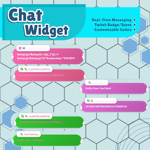 Twitch Chat widget - Cute  chat Box widget fully customizable For Twitch/YouTube/KICK stream - chatBox Widget OBS , StreamElements Widget