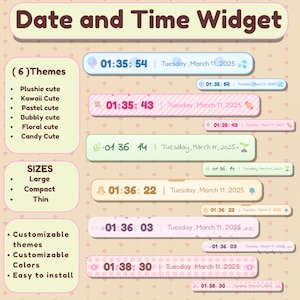 Date and Time Widget -  Local / Timezone • (6) Themes with Animations for Twitch Youtube Streamers -  Streamelements, OBS, Stream Widget