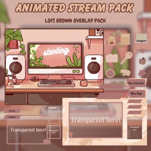 Twitch Overlay stream package - Animated lofi cozy twitch overlay twitch package Stream assets - streaming overlay Twitch Package